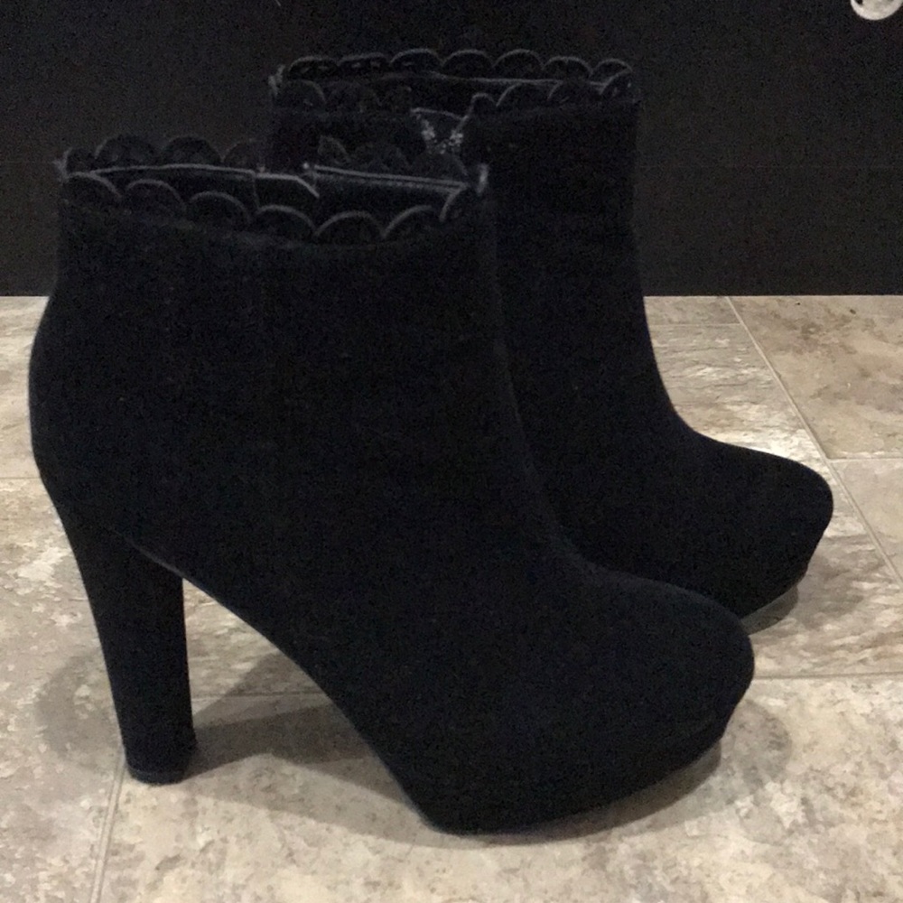 Black suede ankle boots